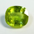 Bild 1 von 6.21 ct. Großer Gelblich Grüner  11.6 x 7.6 mm Madagaskar Cushion Titanit Sphene