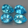 6.11 ct. 4 Stück edle 8 x 6mm Swiss- Blue Topas Tropfen mit toller Farbe