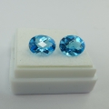 4.19 ct. Faszinierendes Paar ovale 9 x 7 mm Brasilien Swiss Blue Topase