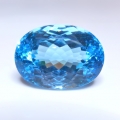 27.99 ct. Augenreiner ovaler 20 x 14.5 mm Brasilien Swiss Blue Topas