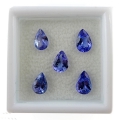 2.40 ct. VVS/VS  5 Stück natürliche  Blau Violette Tansanit Tropfen