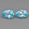 3.04 ct. Schönes Paar 8.8 x 6 mm Brasilien Swiss Blue Topas Tropfen