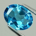 Bild 1 von 1.81 ct. Augenreiner ovaler 9 x 7.1 mm Brasilien Swiss Blue Topas