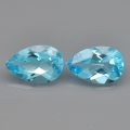 2.90 ct. Feines Paar 8.8 x 5.8 mm Brasilien Swiss Blue Topas Tropfen