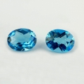 4.29 ct. VVS! Edles Paar ovale 9 x 7 mm Brasilien Swiss Blue Topase