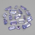 4.04 ct  18 Stück feine Medium Blau Violette Baguette & CarréTansanite