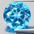 3.58 ct. Bezaubernder runder 9.0 mm Brasilien Swiss Blue Topas