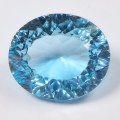 10.82 ct. VVS ! Augenreiner ovaler 15 x 12.7 mm Brasilien Sky Blue Topas