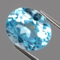 6.11 ct. VS ! Feiner ovaler 12 x 10 mm Brasilien Sky Blue Topas