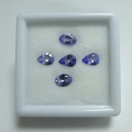 3.24 ct. VVS / VS! 5 Stück Tropfen & ovale Blau Violette Tansanit Edelsteine