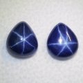 7.64 ct  Perfektes Paar dunkelblaue 10 x 8.7 mm Blue Star Sternsaphire