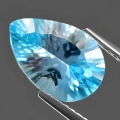 3.13 ct. VVS!  Feiner 12 x 8 mm Brasilien Sky Blue Topas mit Concave Schliff