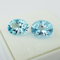 Bild 1 von 6.79 ct. VVS!  Perfektes Paar ovale Brasilien Sky Blue Topas Edelsteine