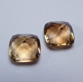 Bild 2 von 7.55 ct.  Schönes Paar  9 mm Cushion Brasilien Champagne Topase