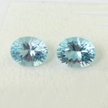 6.59 ct. VVS!  Edles Paar ovale 10 x 8 mm Brasilien Sky Blue Topase