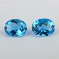 Bild 1 von 4.13 ct. VVS! Feines Paar ovale 9 x 7 mm Brasilien Swiss Blue Topas